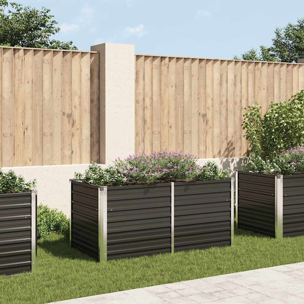 Verhoogde Plantenbak 160x80x77 cm Staal Antraciet - 54% Korting