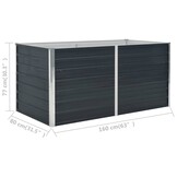Verhoogde Plantenbak 160x80x77 cm Staal Antraciet - 54% Korting