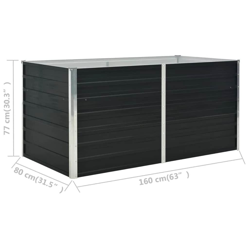 Verhoogde Plantenbak 160x80x77 cm Staal Antraciet - 54% Korting