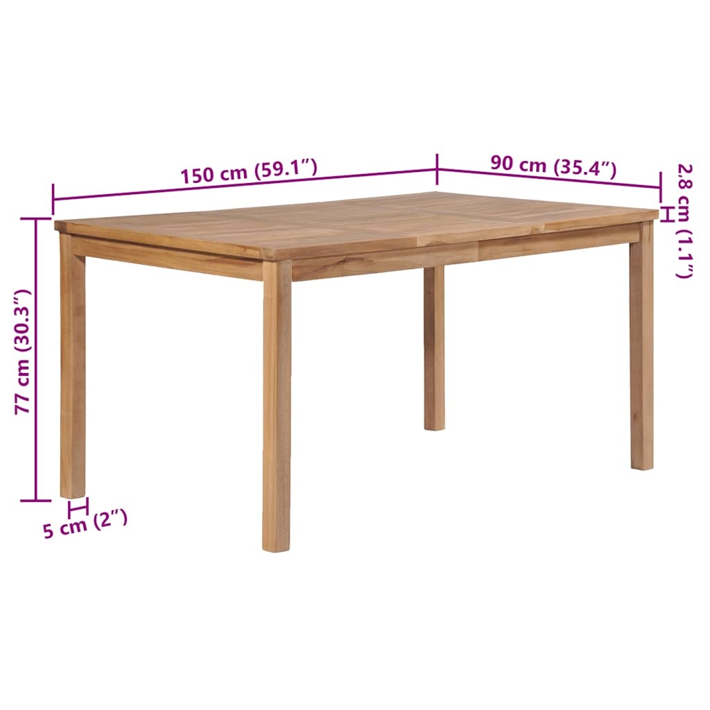 Teakhouten Tuintafel 150x90x77 cm - 35% Korting
