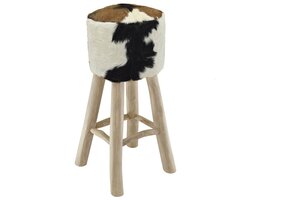 Barkruk Geitenleer & Teakhout - 46% Korting