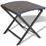 vidaXL inklapbare polyrattan kruk zwart - 34% korting