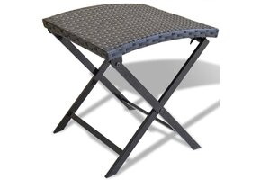Inklapbare Poly Rattan Kruk - Zwart - 45% Korting