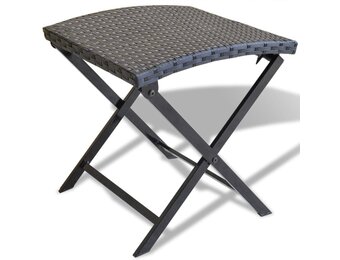 vidaXL inklapbare polyrattan kruk zwart - 34% korting