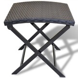 vidaXL inklapbare polyrattan kruk zwart - 34% korting