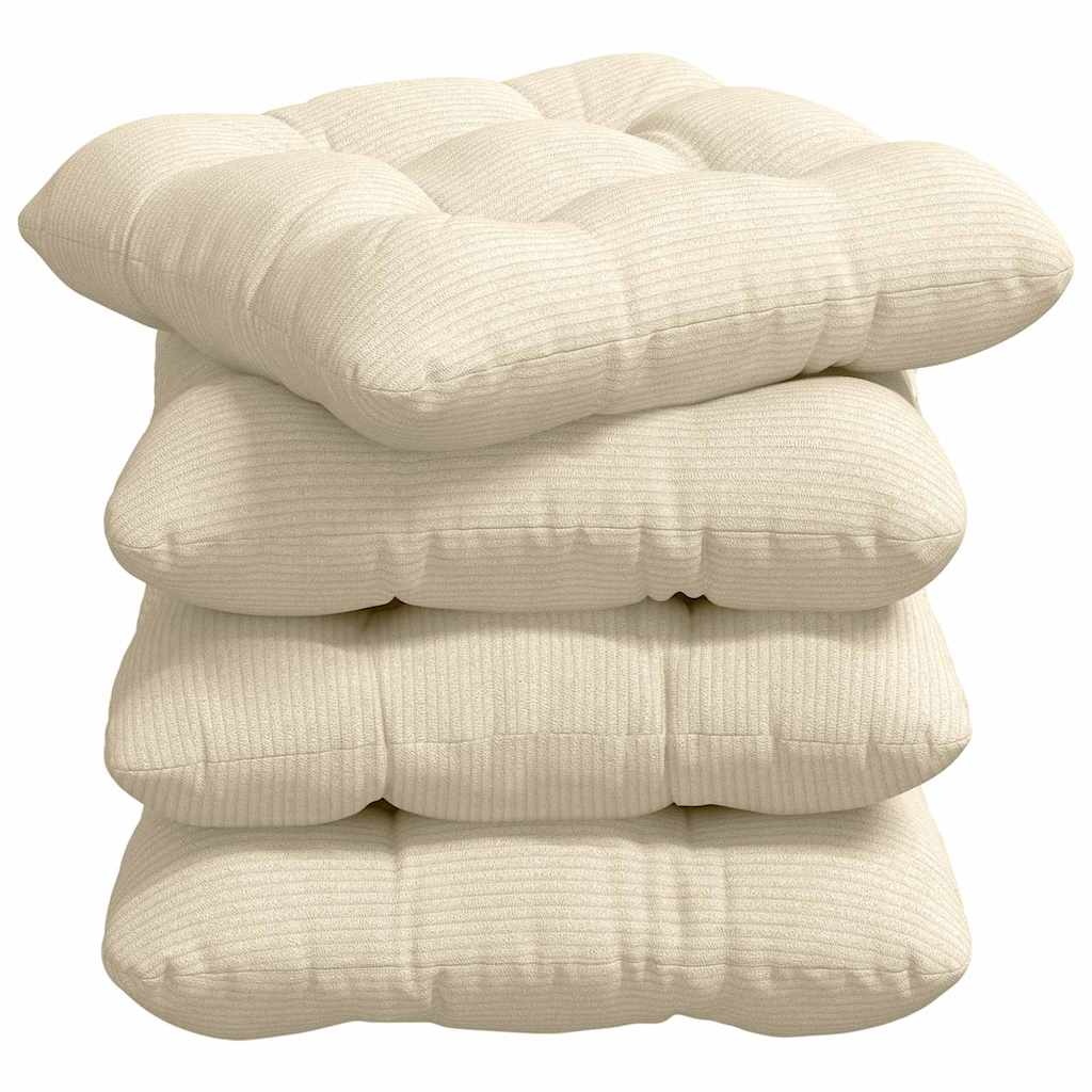 4x Katoenen Zitkussens Crèmekleurig 45x45 cm - 34% Korting