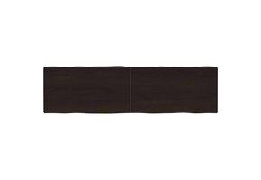Eikenhouten Tafelblad met Natuurlijke Rand 180x50cm Donkerbruin (44% Korting)