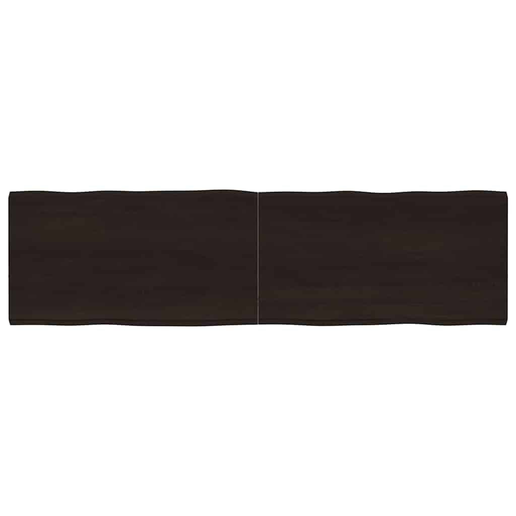 Eikenhouten Tafelblad Donkerbruin Natuurlijke Rand 180x50cm - 33% Korting
