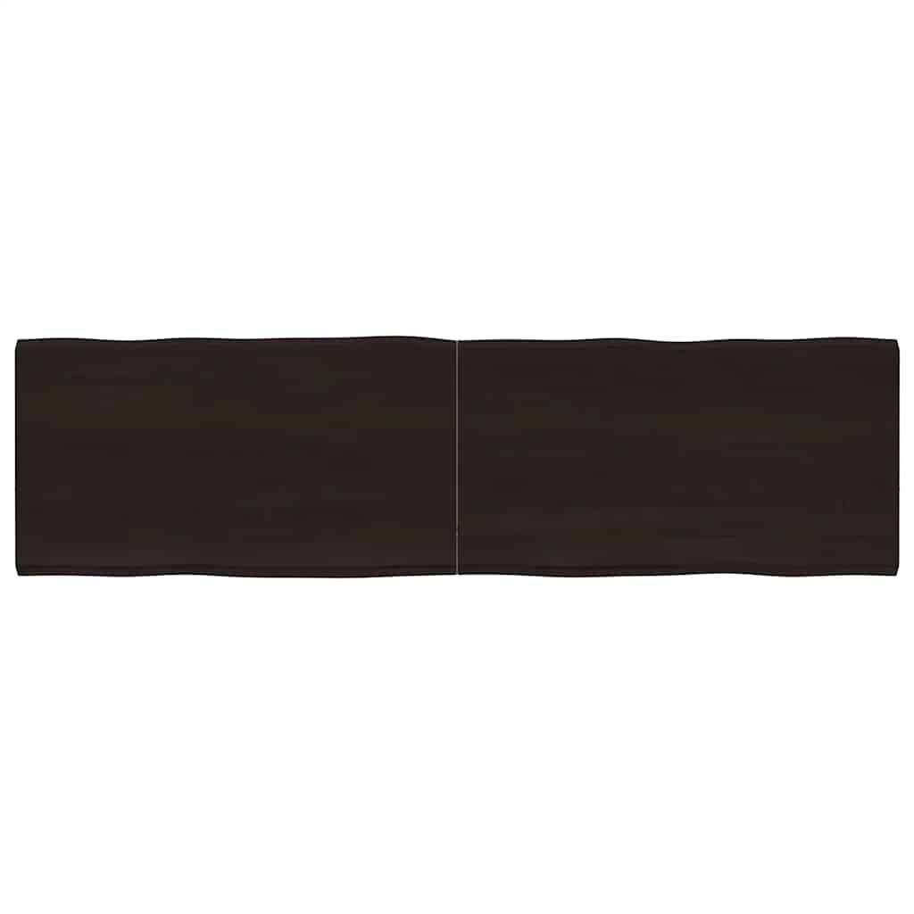 Eikenhouten Tafelblad Donkerbruin Natuurlijke Rand 180x50cm - 33% Korting