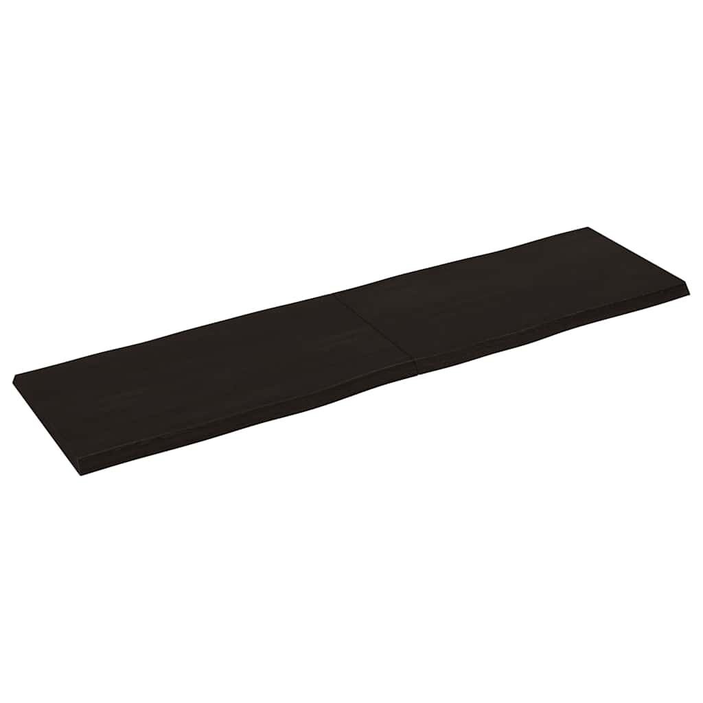 Eikenhouten Tafelblad Donkerbruin Natuurlijke Rand 180x50cm - 33% Korting