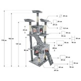 XXL Krabpaal Kattenboom Grijs - 170 cm - 34% Korting!