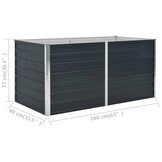 vidaXL Plantenbak verhoogd 160x80x77 cm gegalvaniseerd staal antraciet