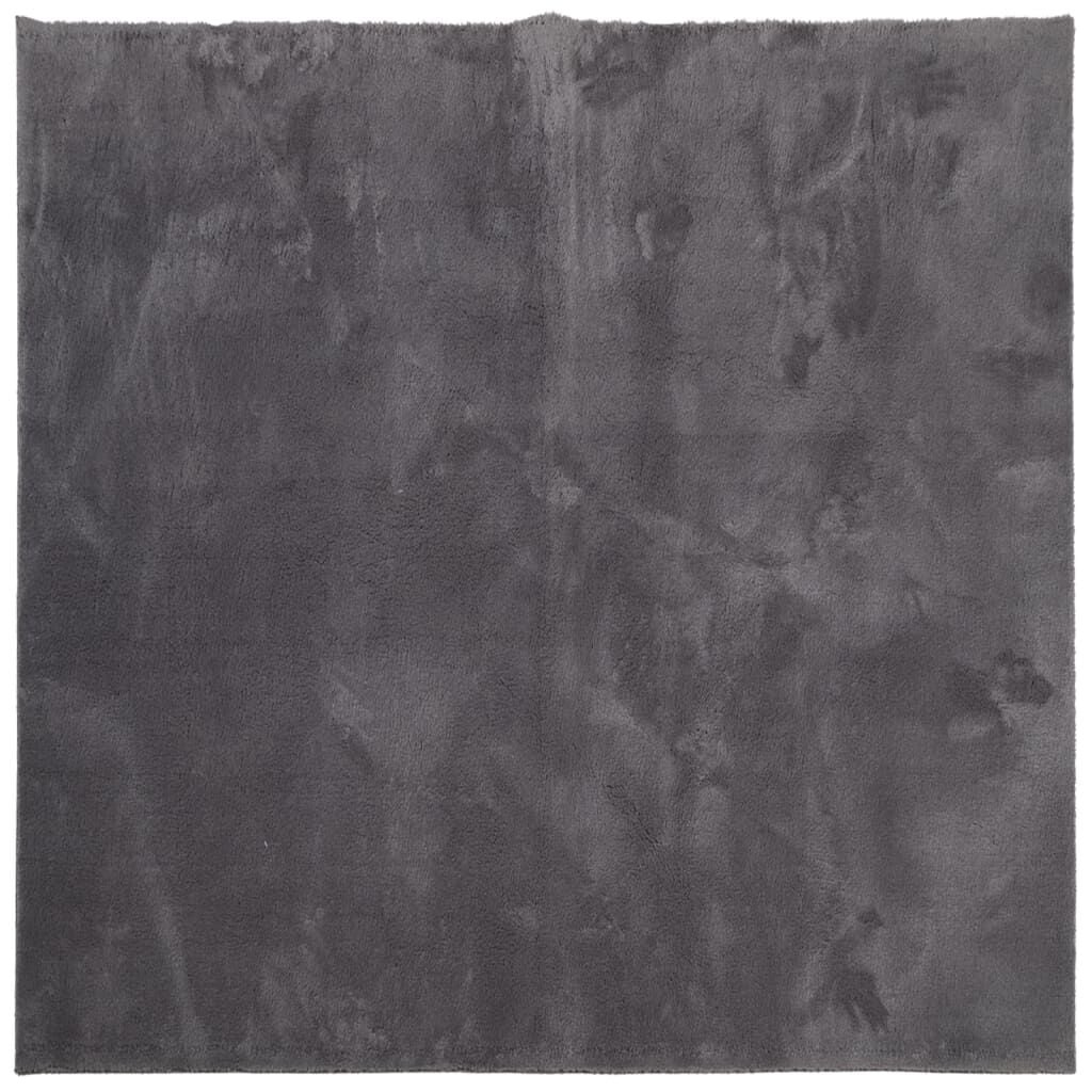 vidaXL Vloerkleed HUARTE laagpolig zacht wasbaar 120x120 cm antraciet