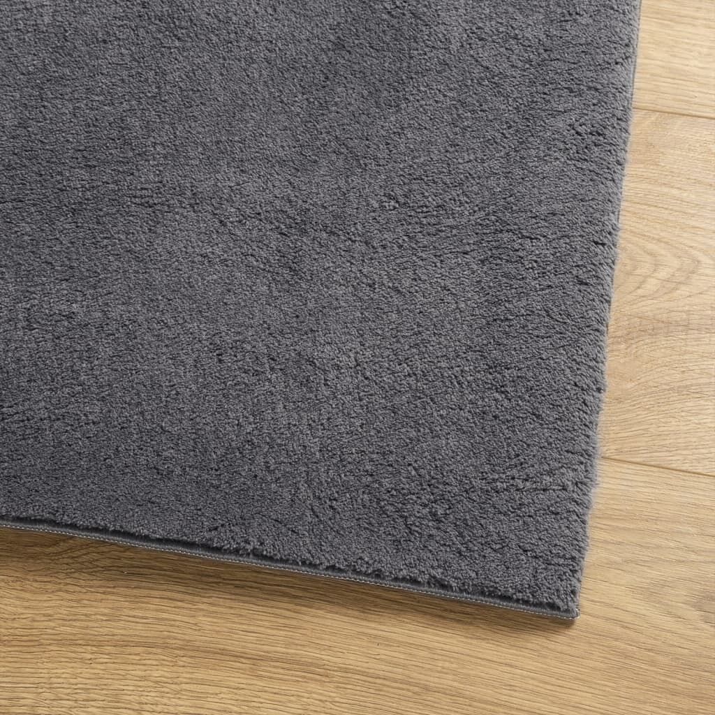 vidaXL Vloerkleed HUARTE laagpolig zacht wasbaar 120x120 cm antraciet