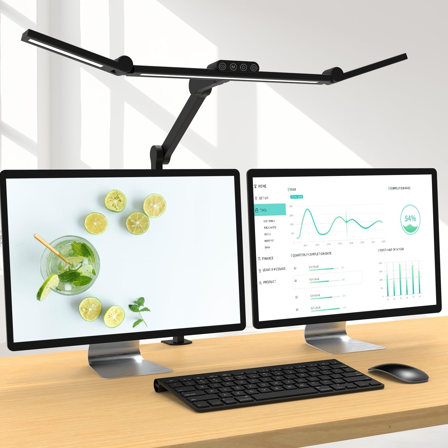 EPABINA 1500 Lumen LED Bureaulamp met Klem, 24W Dimbare Daglichtlamp in Wit