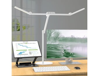 EPABINA Dimbare LED Bureau Lamp 72 cm - Wit - 24W Daglichtlamp met Sensoren en Omgevingslicht
