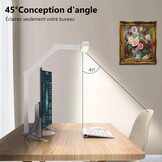 EPABINA Dimbare LED Bureau Lamp 72 cm - Wit - 24W Daglichtlamp met Sensoren en Omgevingslicht