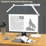 EPABINA Dimbare LED Bureau Lamp 72 cm - Wit - 24W Daglichtlamp met Sensoren en Omgevingslicht