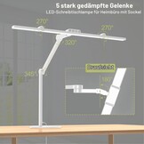 EPABINA Dimbare LED Bureau Lamp 72 cm - Wit - 24W Daglichtlamp met Sensoren en Omgevingslicht