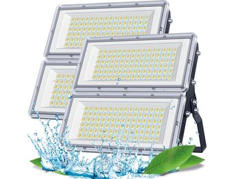 Led-schijnwerper voor buiten, 200 W, 2 stuks, 20.000 lm, 7000 K, IP67 waterdicht, 85-265 V, buitenverlichting voor tuin, terras, garage, fabriek - Maat 200W-2PC
