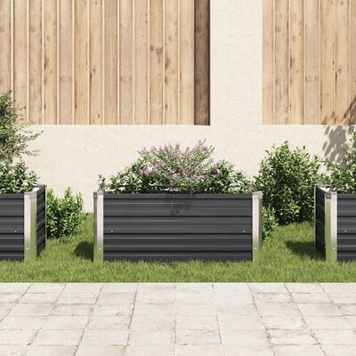 vidaXL Plantenbak verhoogd 100x40x45 cm gegalvaniseerd staal antraciet