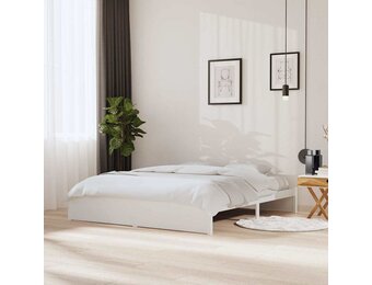 vidaXL Bedframe massief hout wit 180x200 cm
