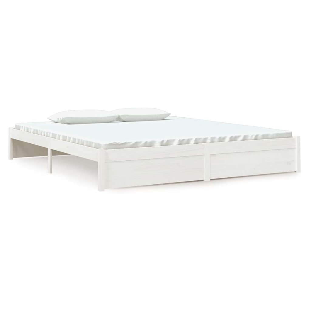 vidaXL Bedframe massief hout wit 180x200 cm