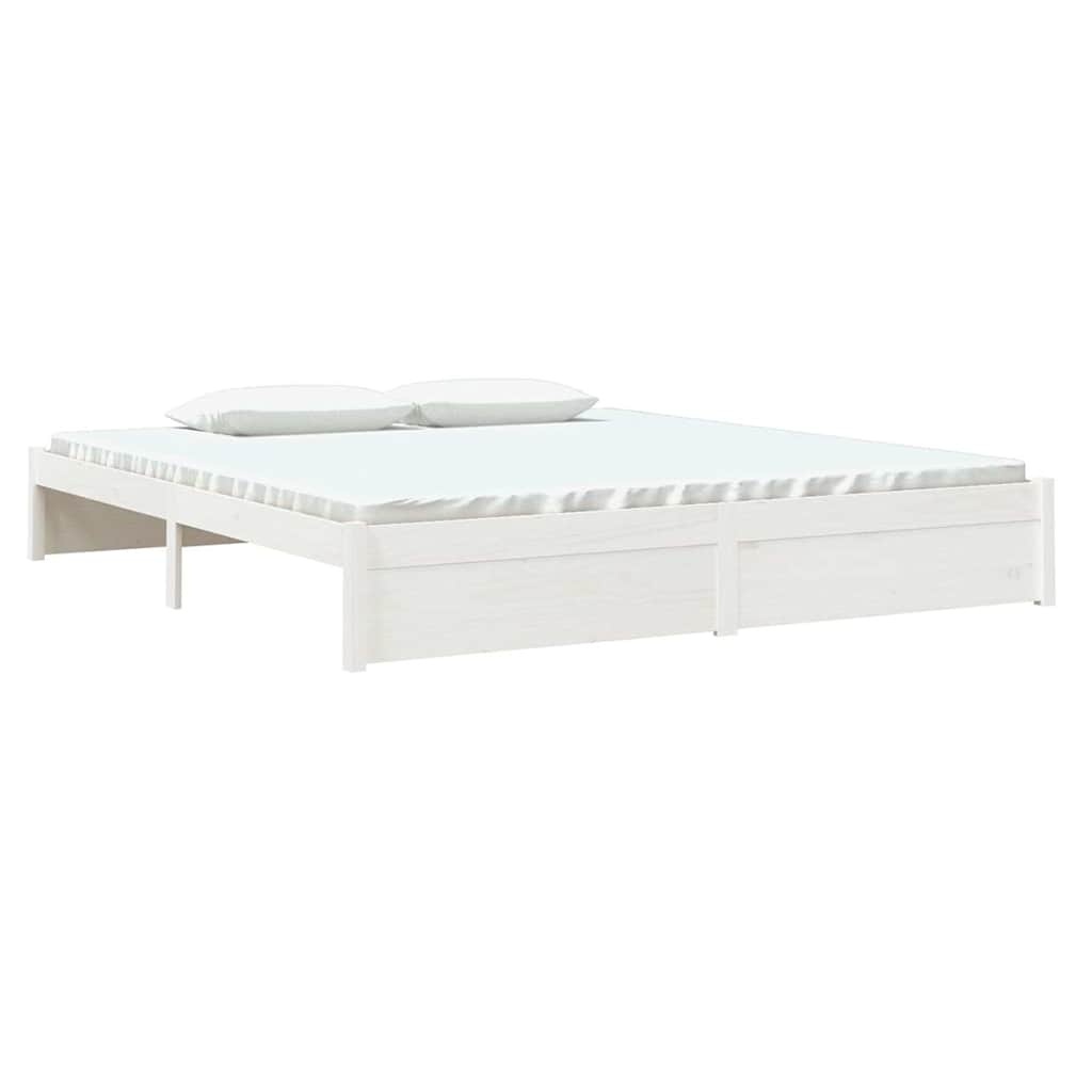 vidaXL Bedframe massief hout wit 180x200 cm