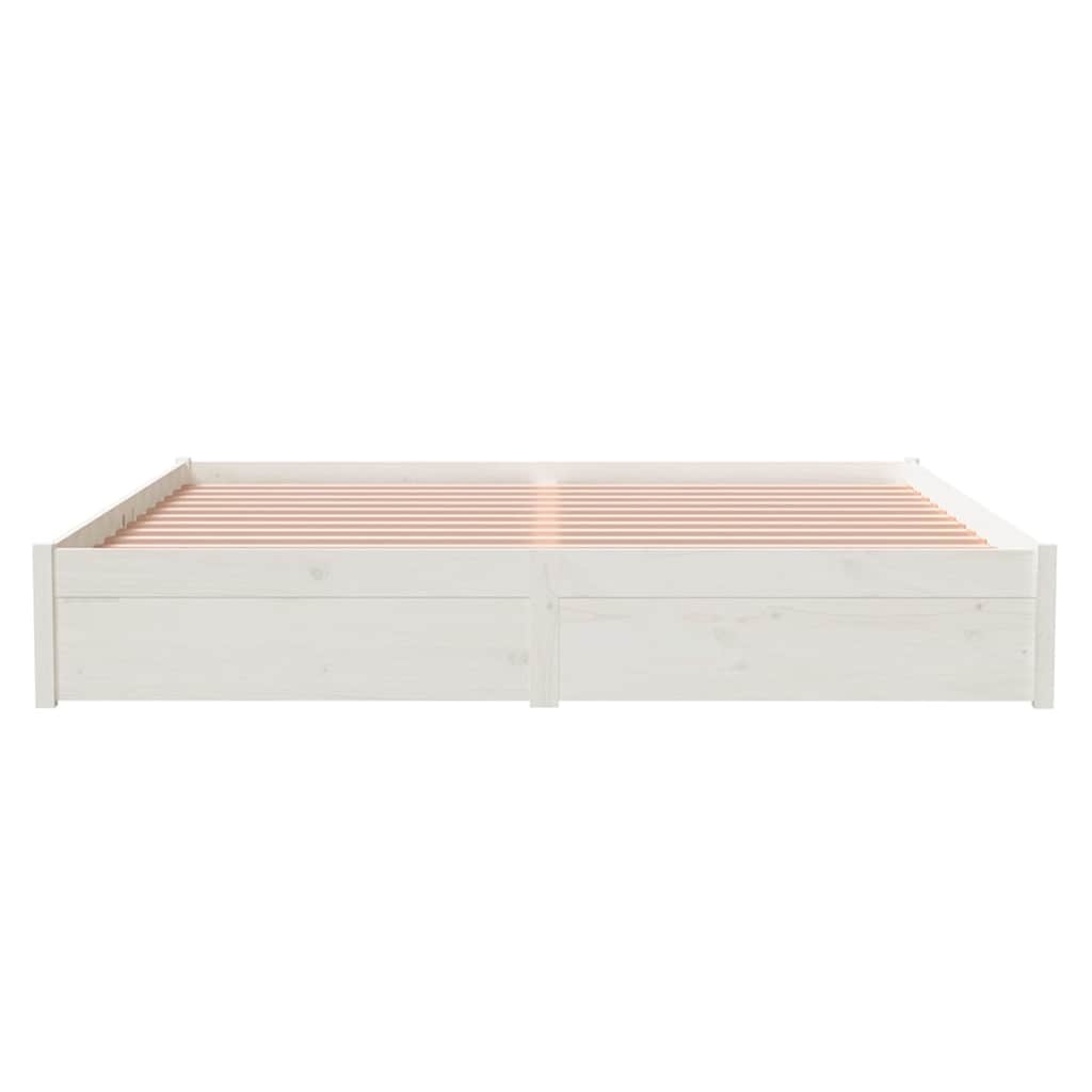 vidaXL Bedframe massief hout wit 180x200 cm