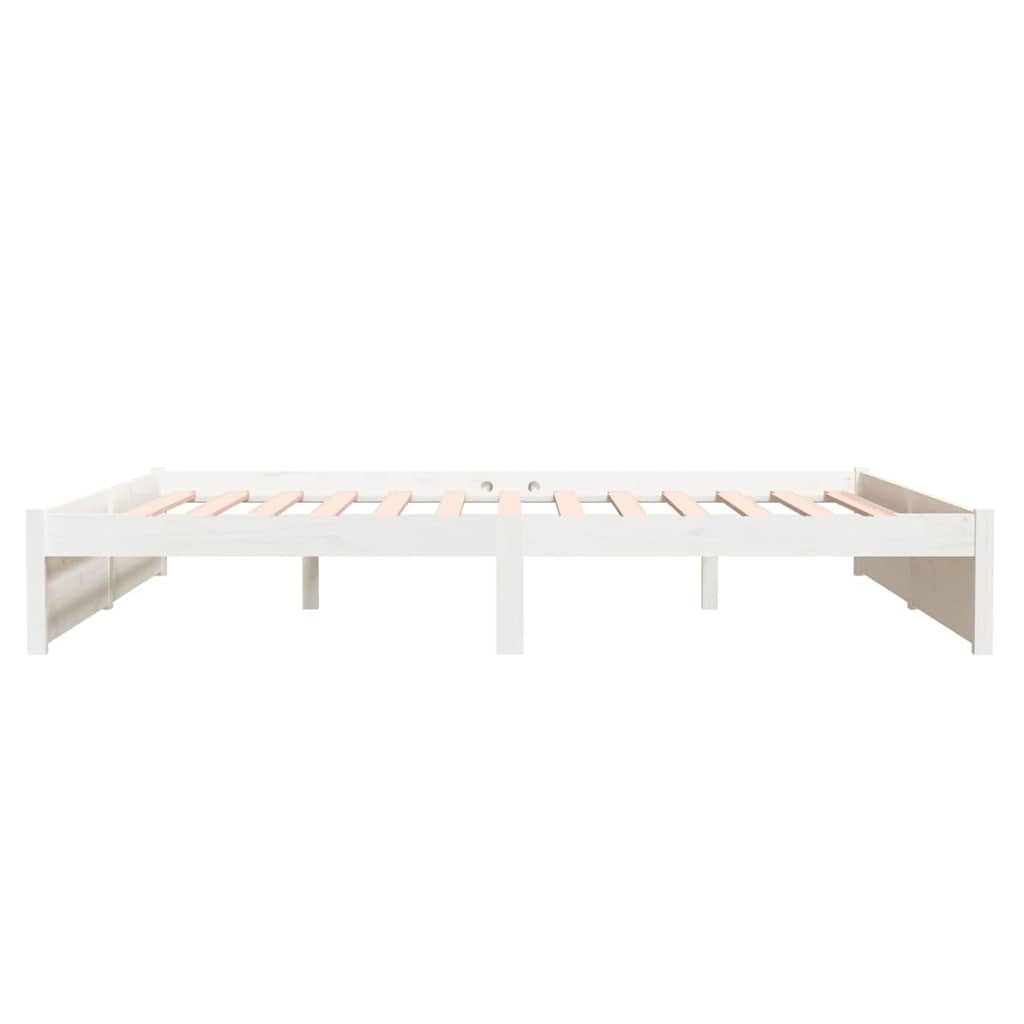 vidaXL Bedframe massief hout wit 180x200 cm