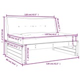 vidaXL Middenbank 120x80 cm geïmpregneerd grenenhout