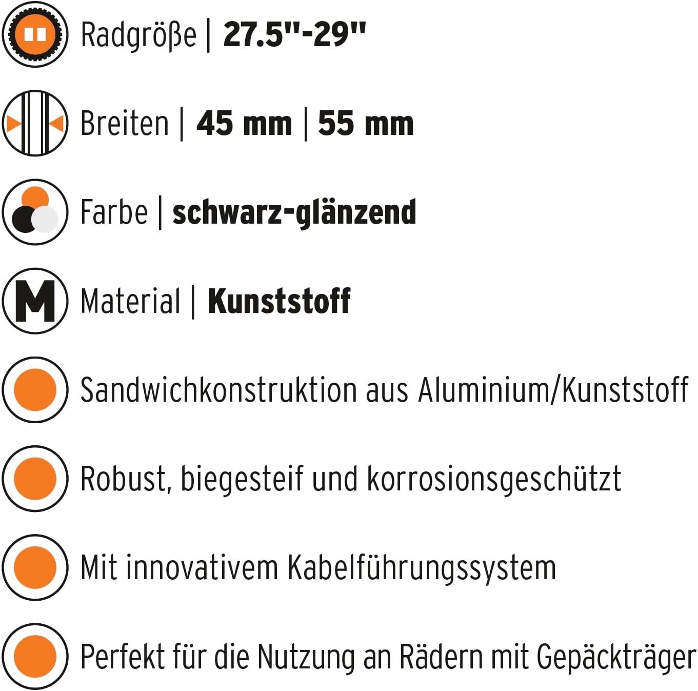 SKS GERMANY BLUEMELS Cable Line 28 inch 45 SET spatbordenset, fietsaccessoires, wielbescherming (sandwichconstructie, robuust en buigbestendig, kabelgeleidingssysteem, geïntegreerd kabelgoot voor
