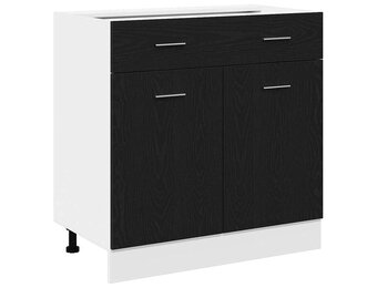 vidaXL Hangkast Zwart eiken 80 x 46 x 81,5 cm Bewerkt hout