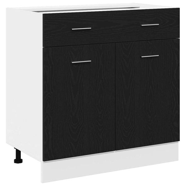 vidaXL Hangkast Zwart eiken 80 x 46 x 81,5 cm Bewerkt hout