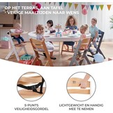 Kinderkraft Houten Kinderstoel 3-in-1 ENOCK, Hoge babystoel, hoogte verstelbaar in 5 niveaus, 3-punts gordels, tot 10 jaar, wit