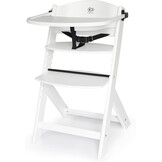 Kinderkraft Houten Kinderstoel 3-in-1 ENOCK, Hoge babystoel, hoogte verstelbaar in 5 niveaus, 3-punts gordels, tot 10 jaar, wit