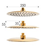 Regendoucheset - met thermostaatkraan - 25 cm - goud
