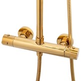 Regendoucheset - met thermostaatkraan - 25 cm - goud