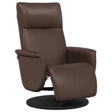 vidaXL Fauteuil verstelbaar met voetensteun kunstleer bruin