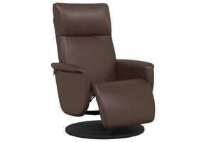 Bruine Kunstleren Fauteuil met Verstelbare Rugleuning & Voetensteun - 42% Korting