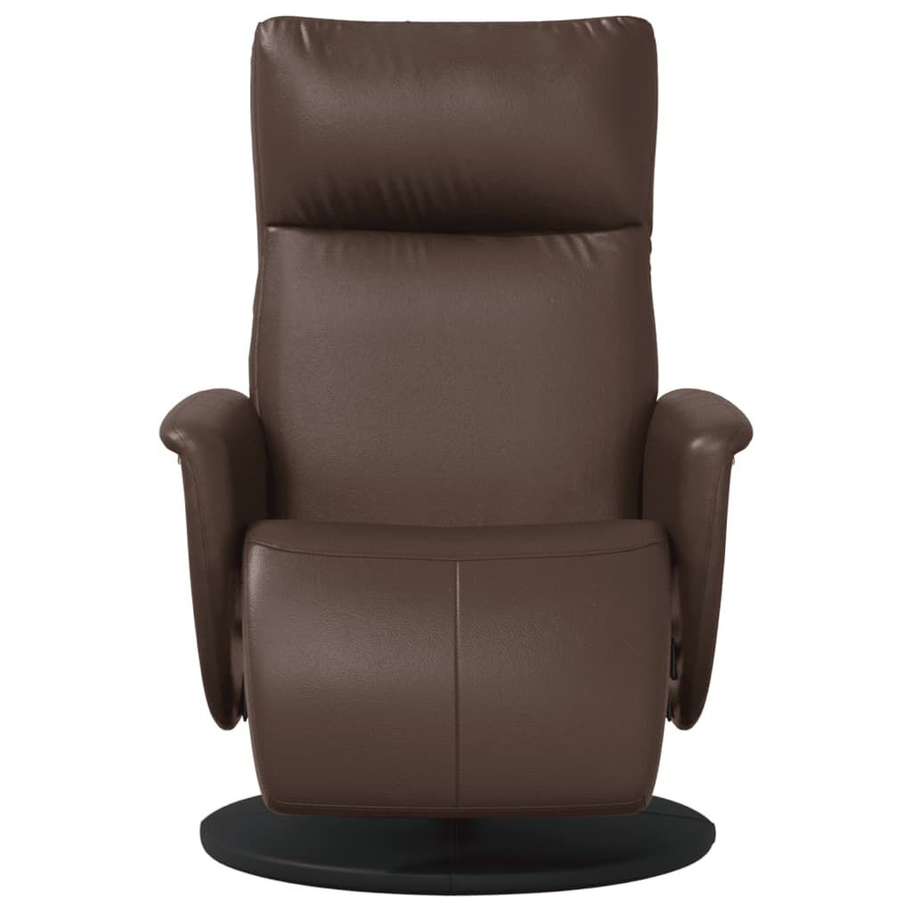 vidaXL Fauteuil verstelbaar met voetensteun kunstleer bruin
