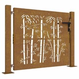 vidaXL Poort 100x75 cm bamboe-ontwerp cortenstaal