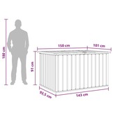 vidaXL Tuinbox 149x99x93 cm grijs
