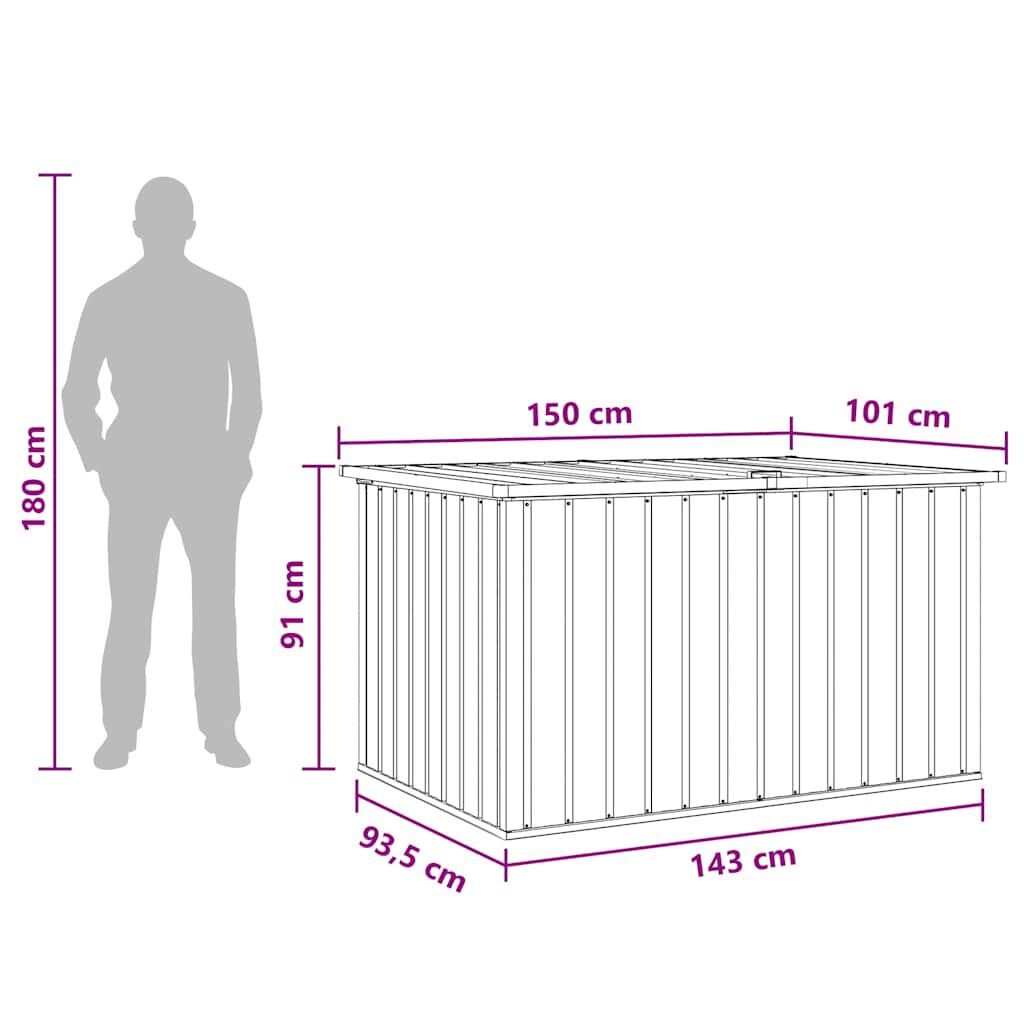 VidaXL Tuinbox Grijs 149x99x93 cm - 54% Korting
