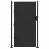 vidaXL Tuinpoort met slot Zwart 110 x 180 cm Gepoedercoat staal
