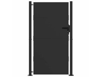 vidaXL Tuinpoort met slot Zwart 110 x 180 cm Gepoedercoat staal