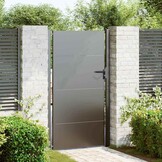 vidaXL Tuinpoort met slot Zwart 110 x 180 cm Gepoedercoat staal