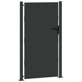 vidaXL Tuinpoort met slot Zwart 110 x 180 cm Gepoedercoat staal