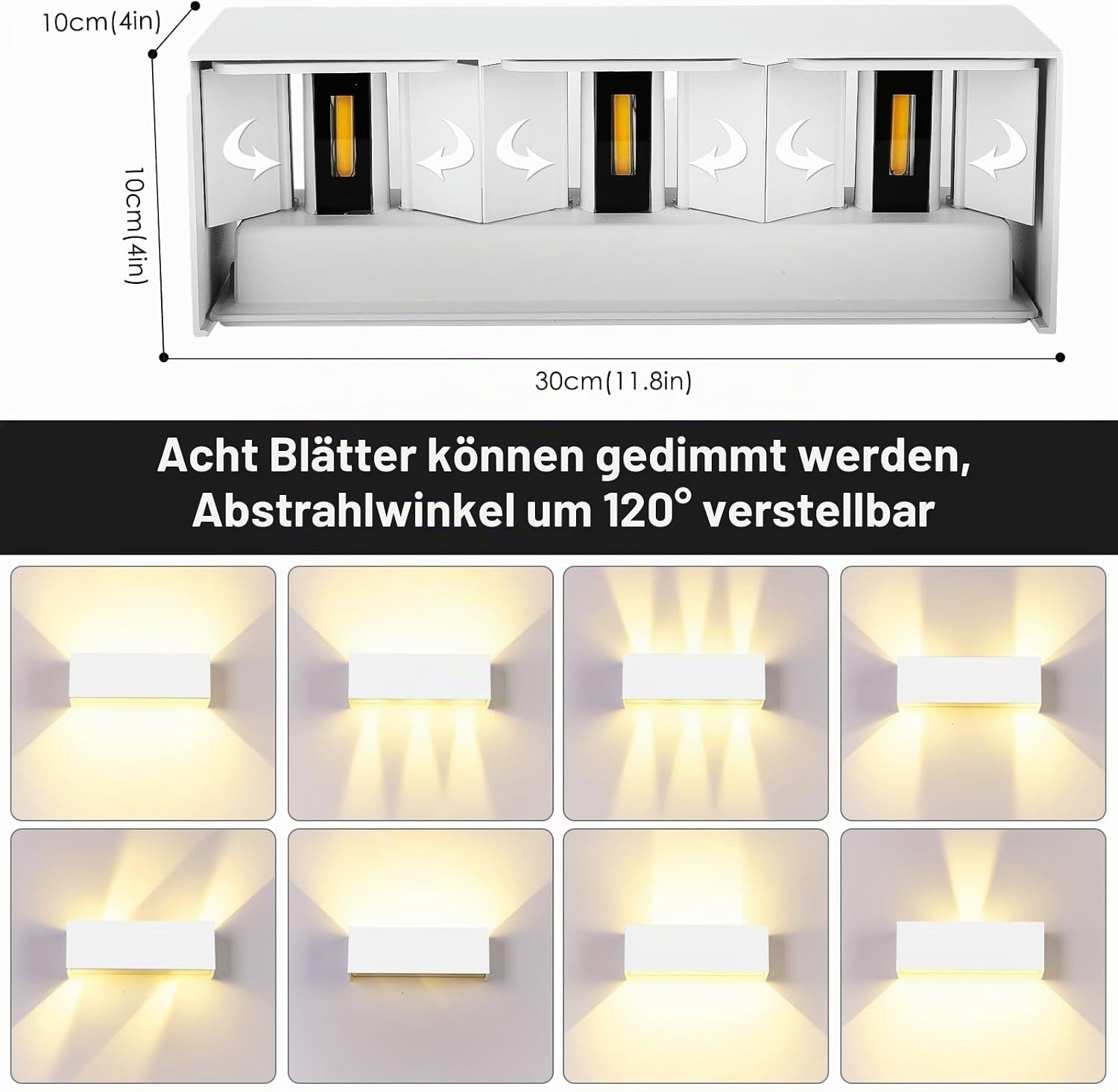 Cwycfw LED Wandlamp 36W - Verstelbaar Licht - Wit - Set van 2