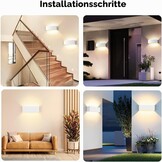 Cwycfw LED Wandlamp 36W - Verstelbaar Licht - Wit - Set van 2